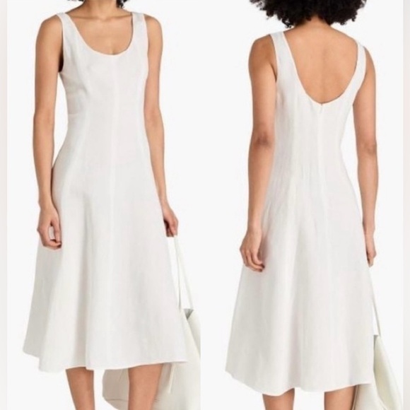 Vince Dresses & Skirts - NWOT Vince Paneled Scoop Neck Dress white linen midi
Size S
